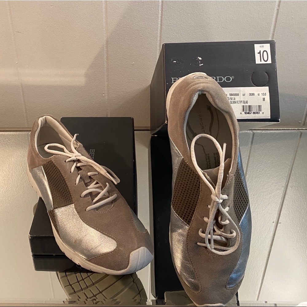 Ladies chic sliver & gray sneakers